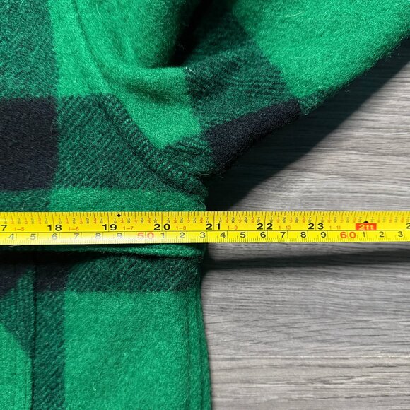 *Vintage L.L. Bean Men's Wool Maine Guide Plaid Jac-Shirt - Green/Black - Picture 6 of 7